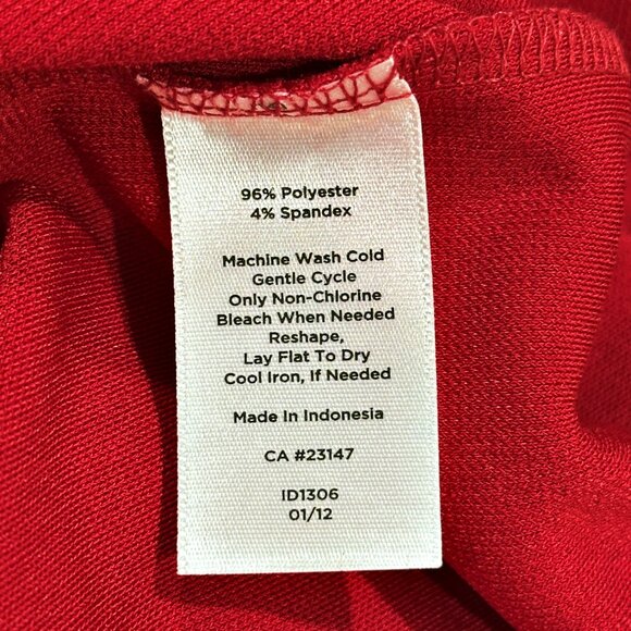 Talbots Petites Knit Dress MED PETITE Burgundy Stretch Elastic Waist Blouson - Picture 6 of 7